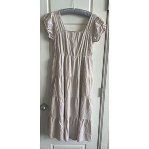 Listicle boho cream crochet gauze dress